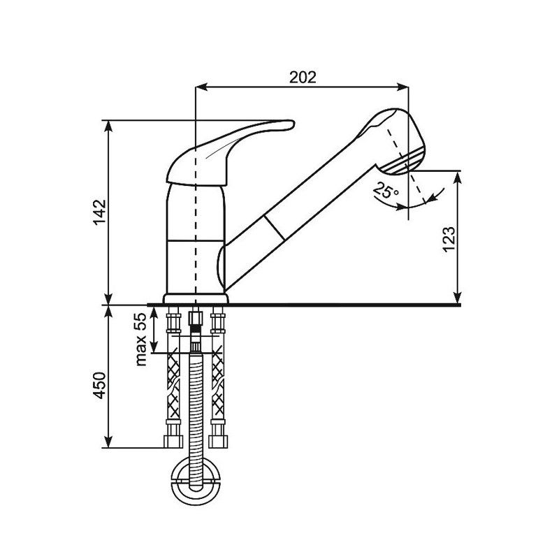Смеситель для кухни Ulgran U-002-309, темно-серый