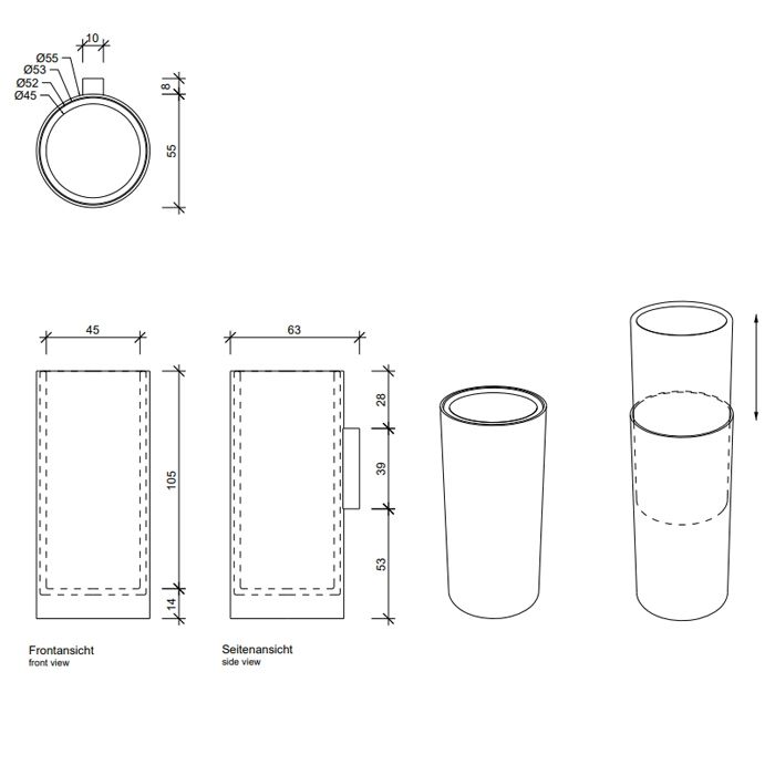 Decor Walther Mikado WMB Стакан для зубных щеток, подвесной, цвет: черный матовый, артикул 0522660