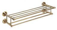 Полка-полотенцедержатель Retro двойная 665x165x225мм, бронза