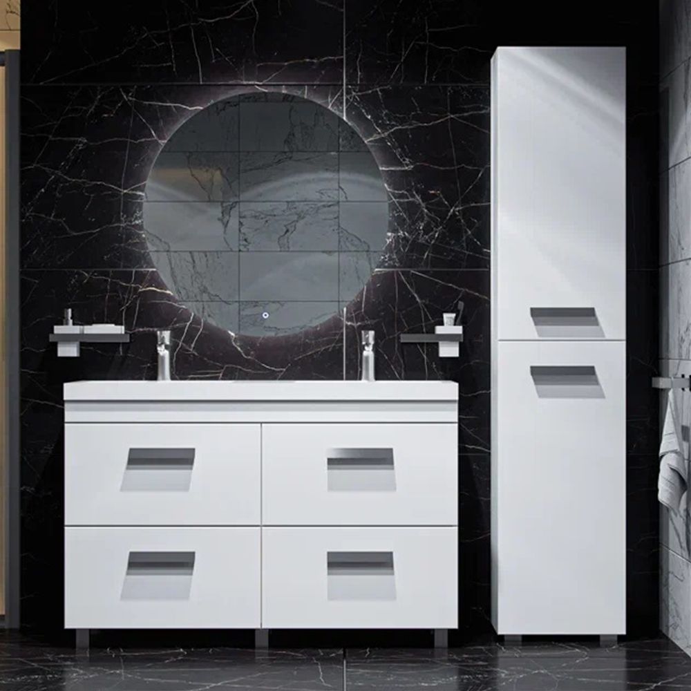 Тумба под раковину напольная Velvex Orlando tn.ORL.CLA.120.4Y белый матовый, 120 см, артикул tn.ORL.CLA.120.4Y белый матовый