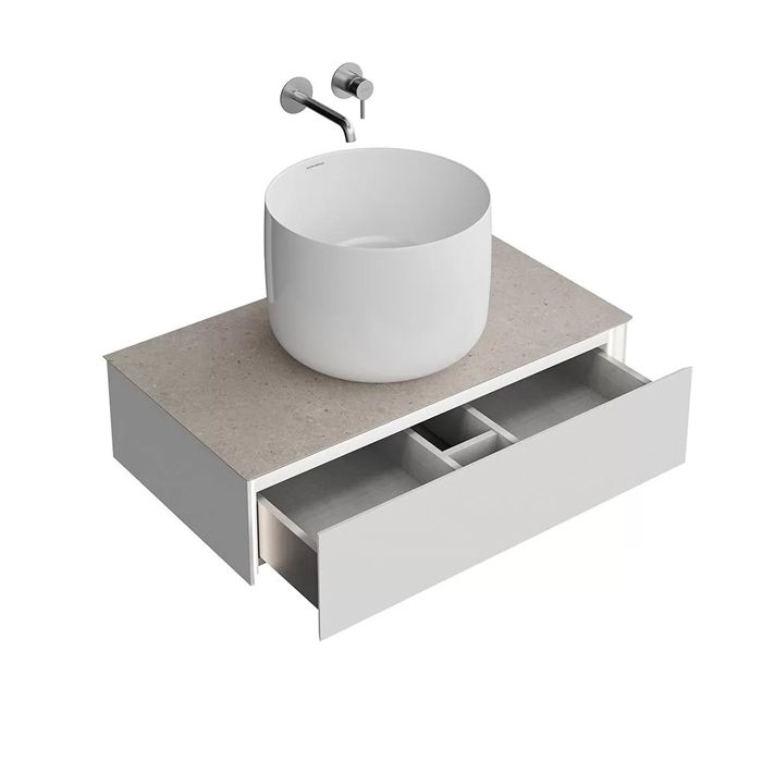 Тумба MAGICA подвесная 90, 1 ящик, утренний серый матовый