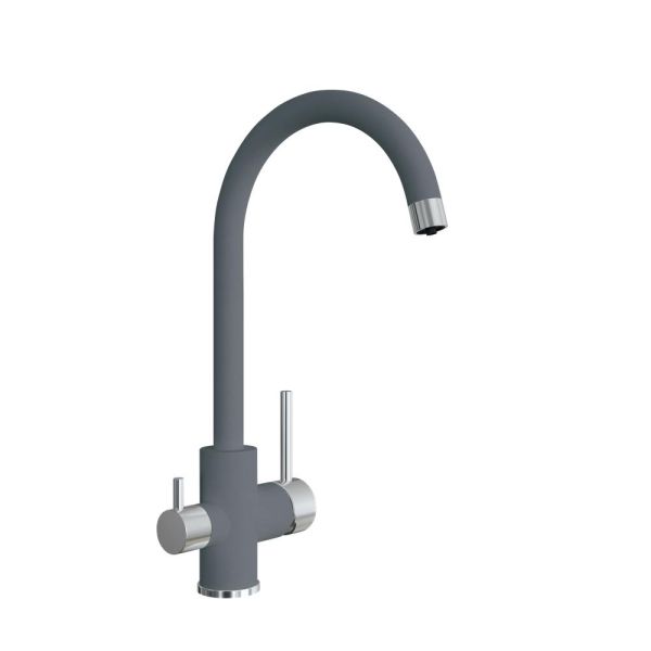 Смеситель для кухни с подключением фильтра Florentina КЛИО 333.13Н.2123.307, серый шёлк