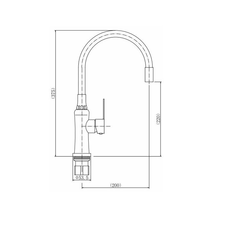 Смеситель для кухни с гибким изливом FASHUN A54801-7, сатин/черный