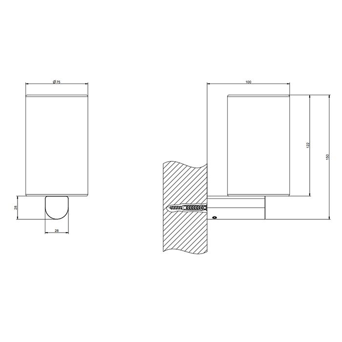 GESSI Rilievo Стакан настенный, цвет: nero XL