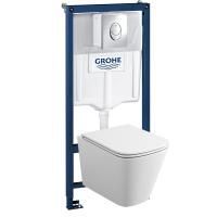 Комплект инсталляция и унитаз подвесной безободковый GROHE 39190001 Комплект инсталляция и унитаз подвесной безободковый GROHE 39190001