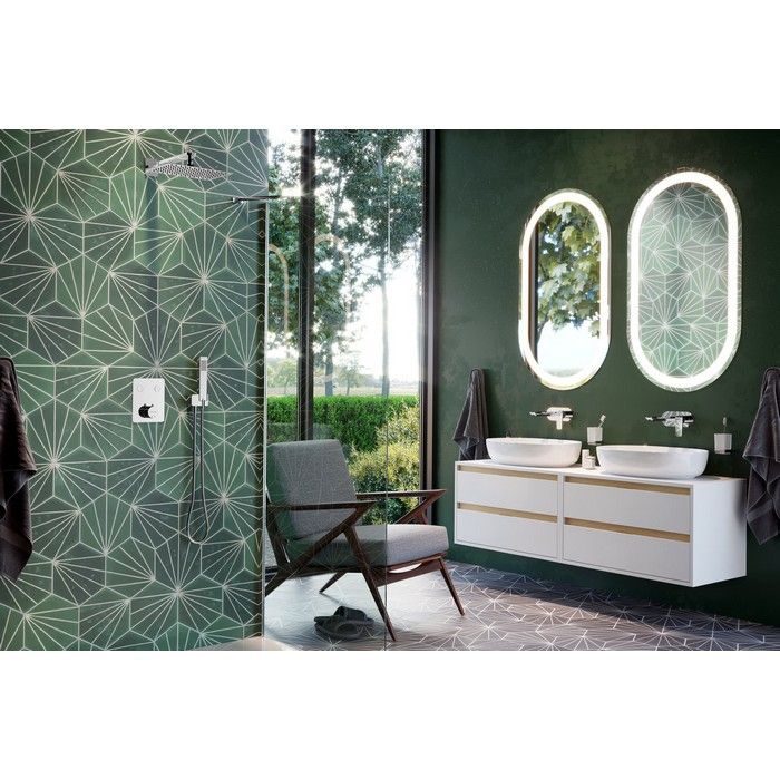 Тумба под накладную раковину EXCELLENT Tuto 60 см (белый/дуб), 2 ящика