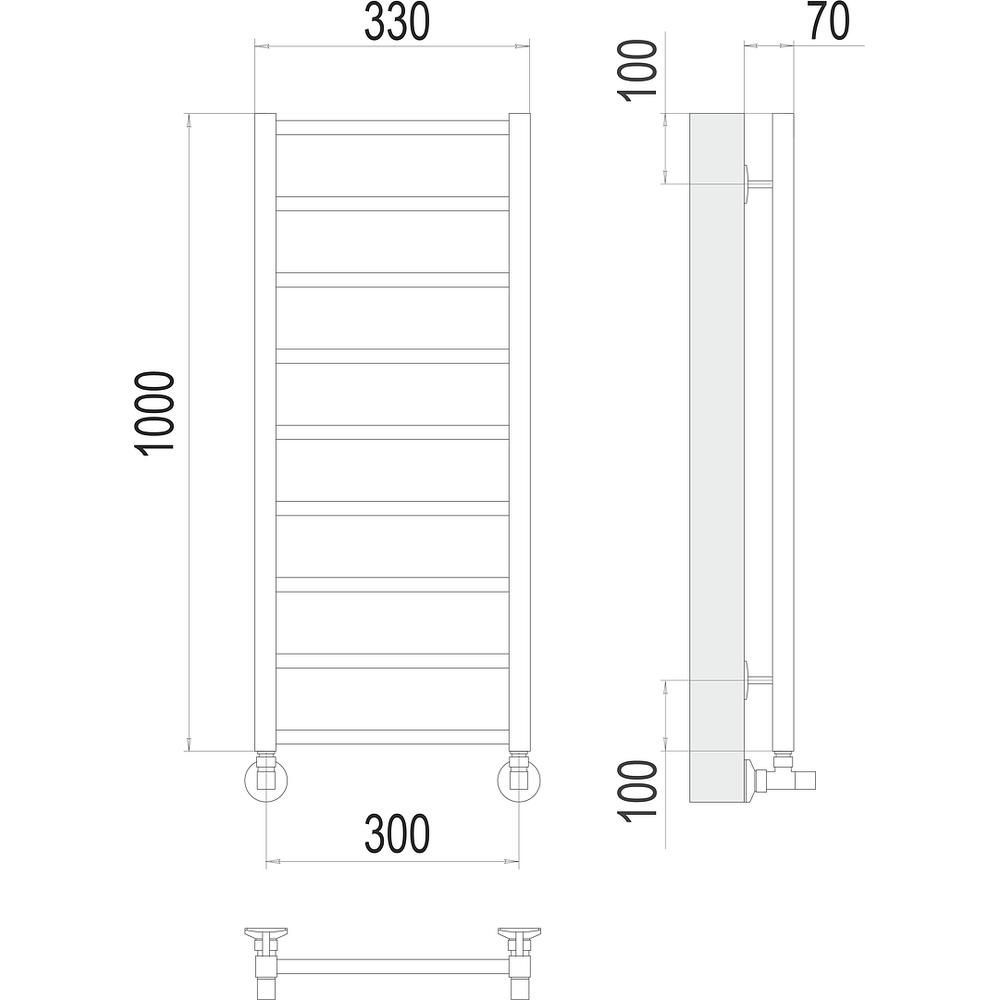 Полотенцесушитель водяной Terminus Контур П9 30х100