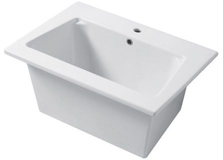 DС Landscape MAXI, накладная и встраиваемая постирочная раковина 71х51хh34 см, c 1 отверстием, цвет белый глянцевый