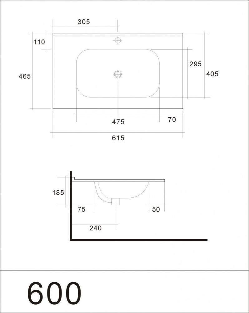 Раковина керамическая AM7110-60, артикул AM7110-60