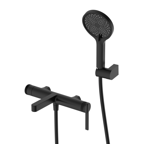 Смеситель для ванны с душем DQ Bonn короткий излив черный (DA1703205)