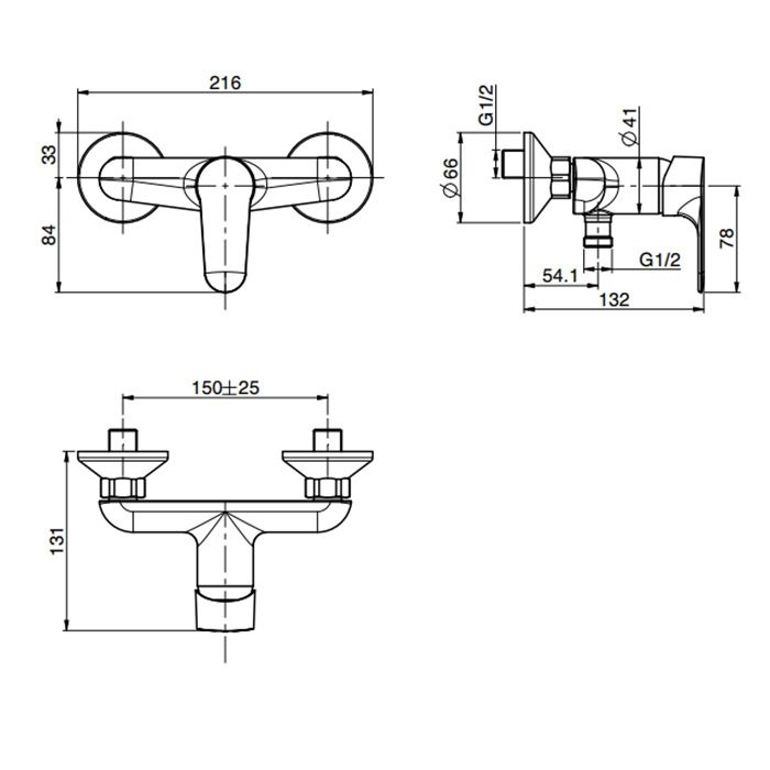 Fima Carlo Frattini Serie 22 Смеситель для душа, настенный, цвет: хром