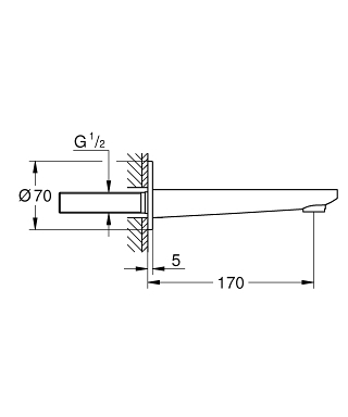 Излив для ванны GROHE Lineare New, хром (13383001)