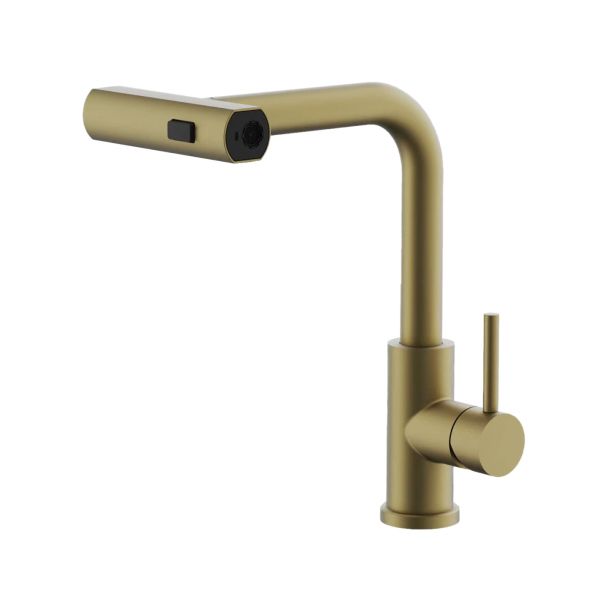 Смеситель для кухни с мультифункциональным изливом BELZ B74811-5, брашированное золото