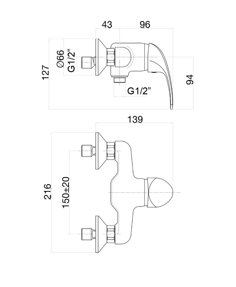 Смеситель для душа Fiore MAX 32CR1230, хром, артикул 32CR1230