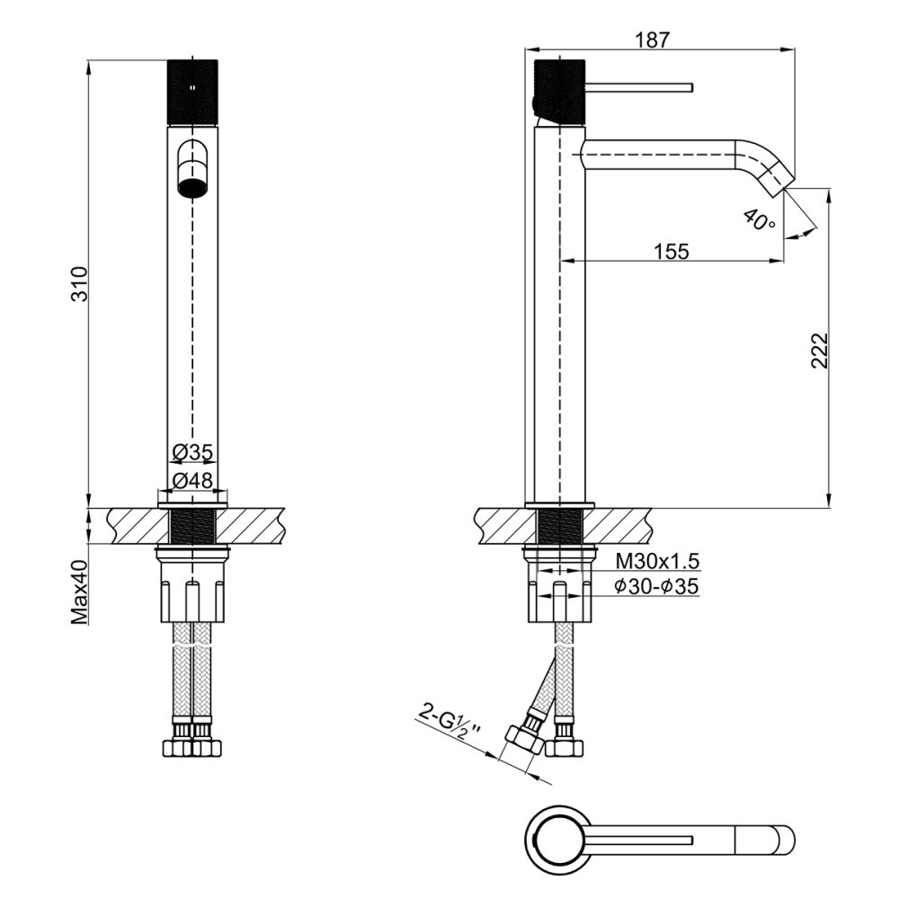Смеситель Lemark Karelia для раковины высокий (LMF-2015S-GM), артикул LMF-2015S-GM