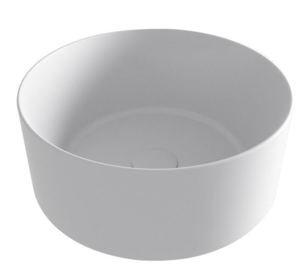 Olympia Open, накладная круглая раковина 40xh17 см, с донным клапаном, цвет белый глянцевый