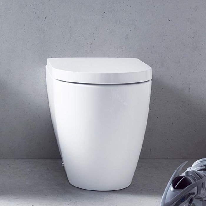 Duravit ME by Starck Унитаз напольный пристенный вариант,  включая крепление, сток горизонтальный, 4,5 л., 370x600мм, Цвет: Белый с WonderGliss