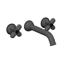 FANTINI I BALOCCHI Смеситель для раковины настенный, двухвентильный, излив 200 мм., внешняя часть, цвет черный матовый