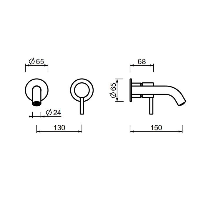 Fantini NOSTROMO SMALL Смесители встроенный для раковины на 2 отв, цвет: Матовая натуральная сталь (без внутренней части)