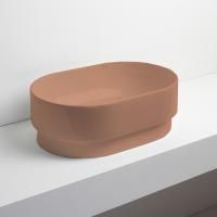 SIMAS Po-mo  Раковина чаша на столешницу/ полувстраеваемая сверху 56x37xh19 см, без отв. для смесителя, без перелива, цвет CARAMELLO