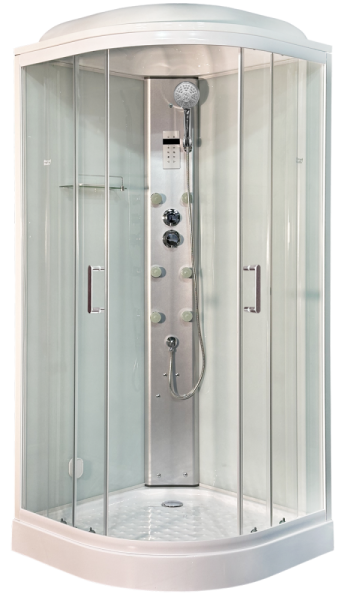 Душевая кабина Royal Bath RB 100HKST-WT  (белое/прозрачное) стекло 6мм с хамамом