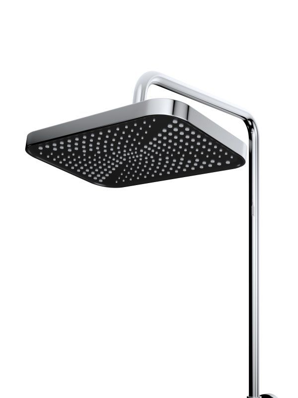 DUE Душевая стойка со смесителем и изливом, оружейная сталь DUE-VSCM-GM, артикул DUE-VSCM-GM