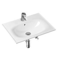 Комплект 4 в 1 Lavinia Boho Bathroom Sink 21510436, врезная фарфоровая раковина 60 см, смеситель с донным клапаном, латунный сифон, угловые вентили 2 шт.