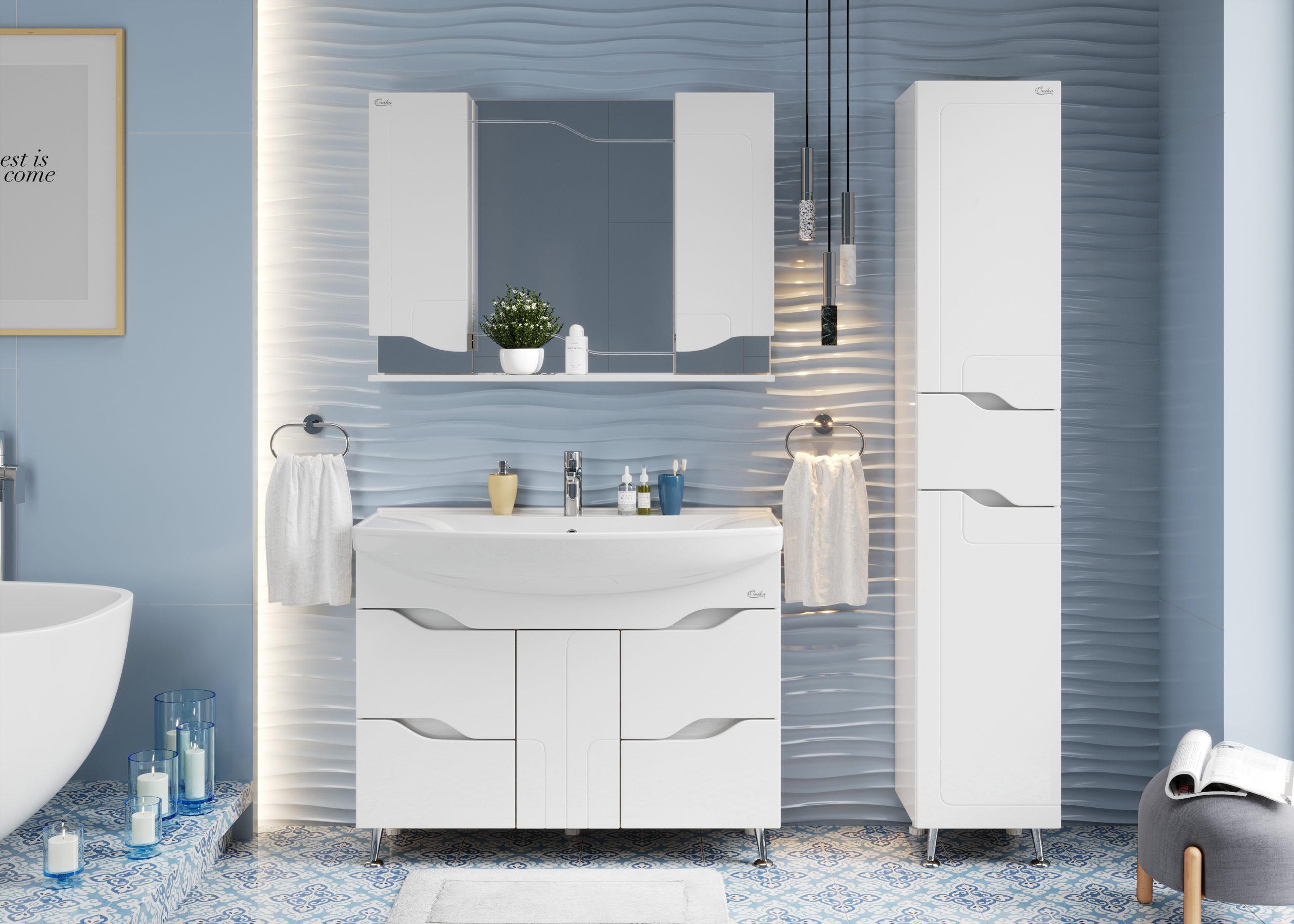 Шкаф-зеркало Onika Веронэлла 105 белый