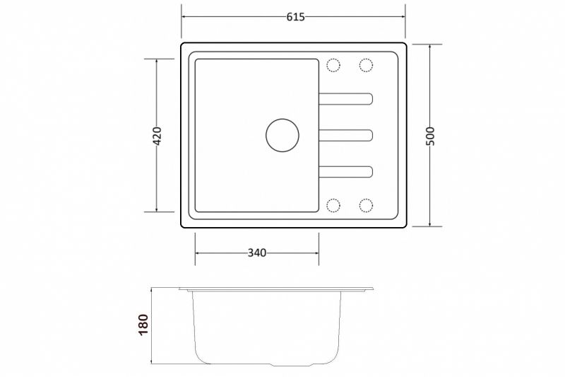 Кухонная мойка ZorG Granit GR 615 BLACK BRONZE Черный Бронза
