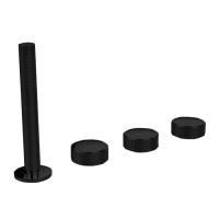 Fima Carlo Frattini Texture Collection Смеситель на борт ванны, на 4 отв., с ручным душем, цвет: чёрный матовый