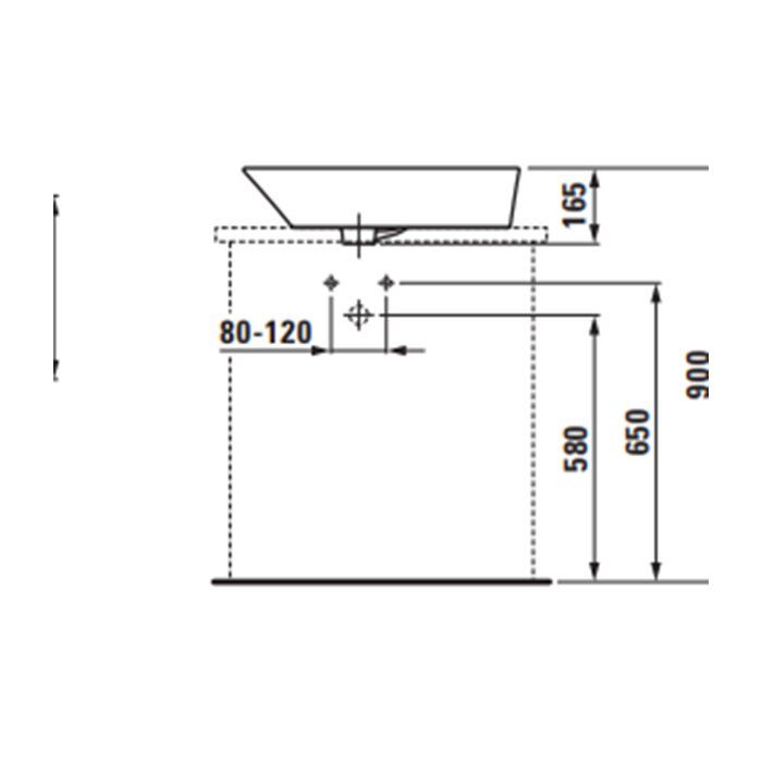 Laufen Palomba Раковина-чаша 600х400х130мм с 1 отв. под смеситель, цвет: белый