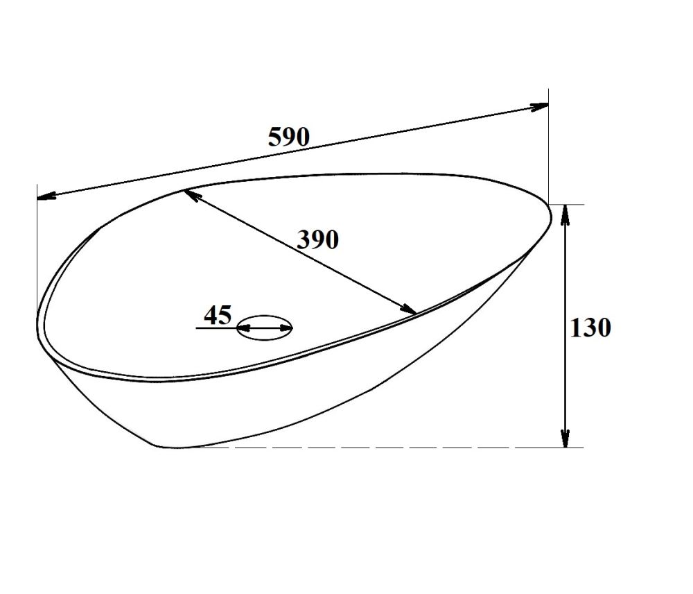 Умывальник Runo мебельный 60 треугольный TERZO (00-00001360), артикул 00-00001360