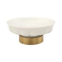 OLIVIA Mыльница настольная, керамика белая, бронза