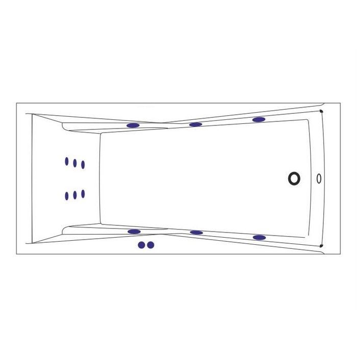 Ванна WHITECROSS Palace 180x80 "LINE" (золото)