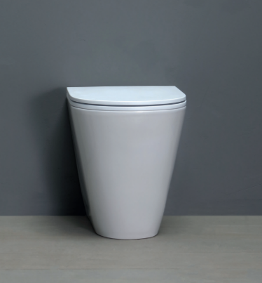 AZZURRA FORMA Унитаз приставной безободковый 54х37х42см слив универсальный, смыв от 3л воды, Easy Clean, с креплением, цвет белый