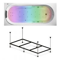 Гидро-аэромассажный комплект с хромотерапией 6 в 1 Lavinia Boho Bristol 36043HAC, 150x75 см, каркас с монтажным набором, подголовник, хромотерапия, аэромассаж, гидромассаж