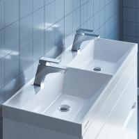 Умывальник "Юпитер 100" с двойной чашей, литой мрамор