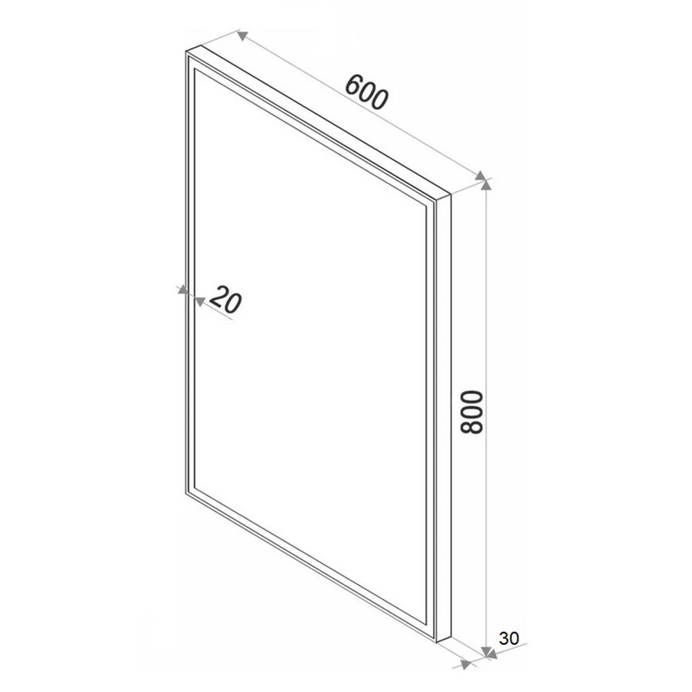 Зеркало Бриклаер ЛОФТ 60 см, сенсор на зеркале бесконтактный, часы, артикул 4627125415722