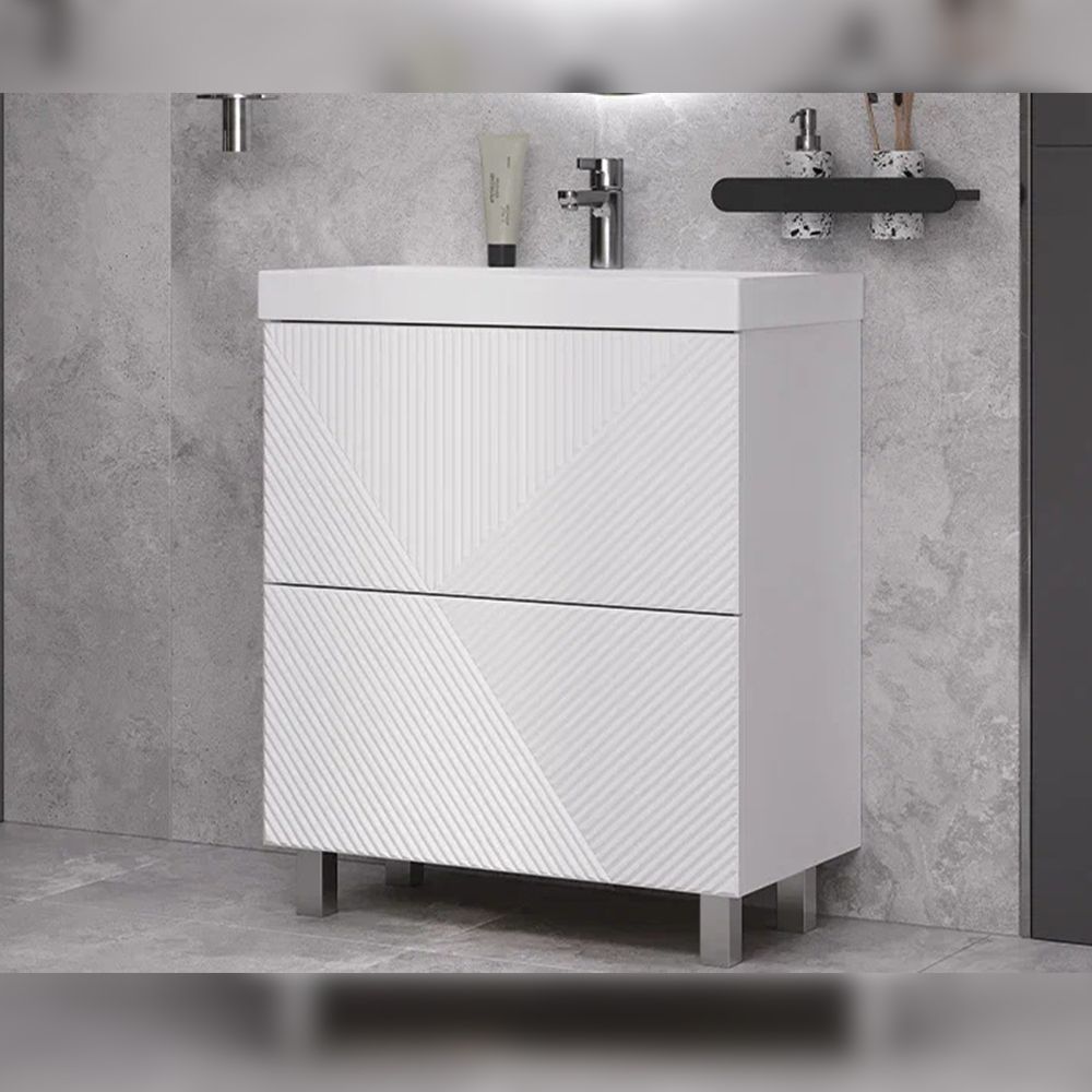 Тумба под раковину напольная Velvex Edge tn.EDG.9696.70.2Y белый глянец, 70 см, артикул tn.EDG.9696.70.2Y белый глянец