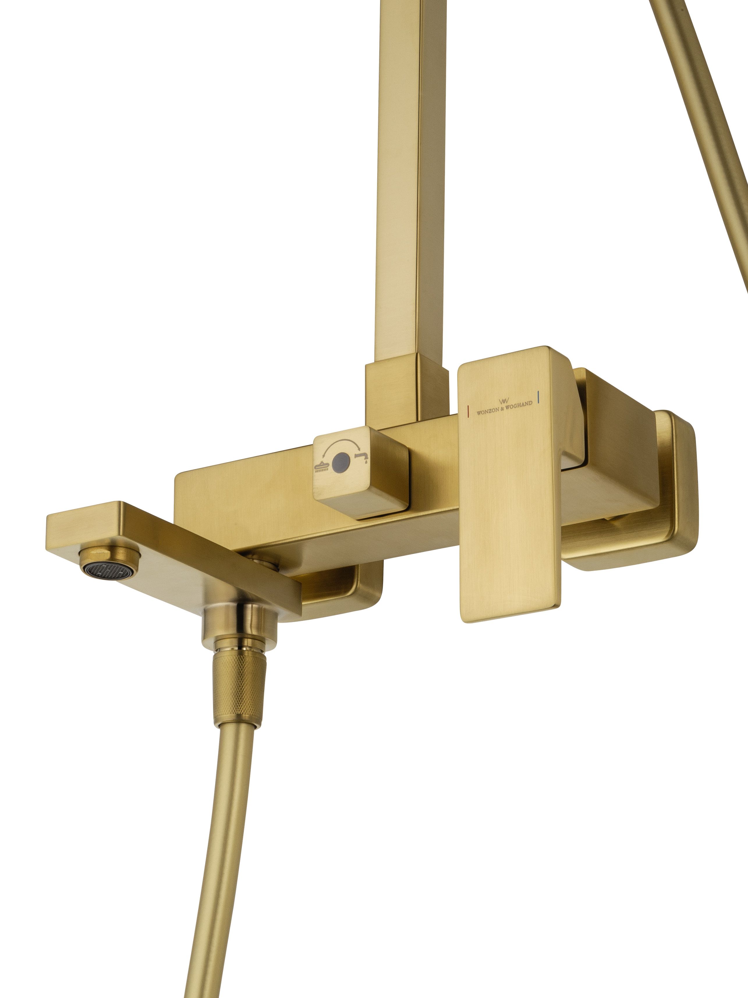 Душевая система WONZON & WOGHAND CUBE 2.0, Брашированное золото (WW-88047068-BG)