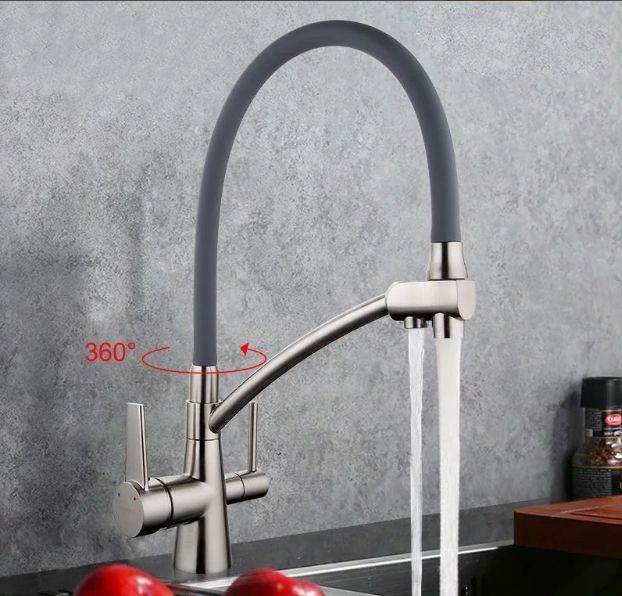 Смеситель для кухни Lemark Comfort LM3071C-Gray Хром Серый, артикул LM3071C-Gray