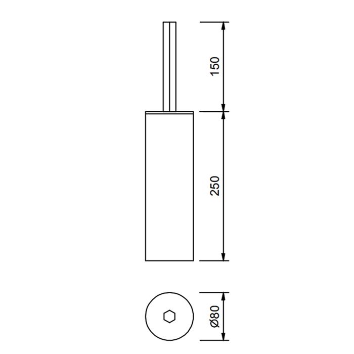 Fantini Venezia Ершик напольный, цвет: Matt Gun Metal PVD