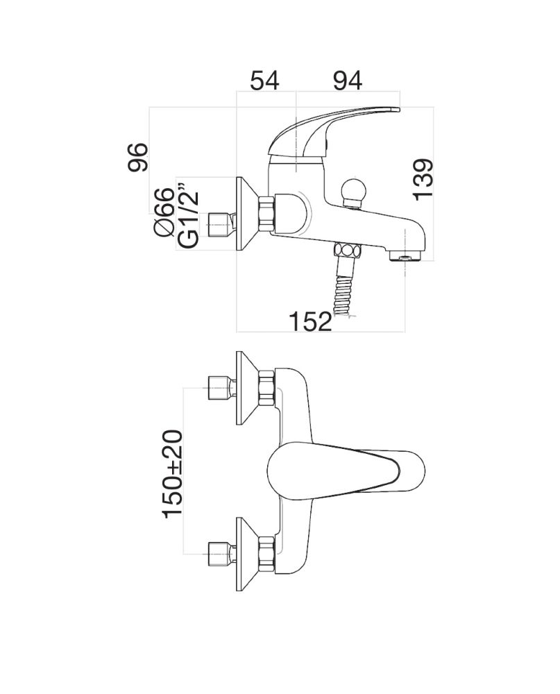 Смеситель для ванны Fiore MAX 32CR1010, хром, артикул 32CR1010