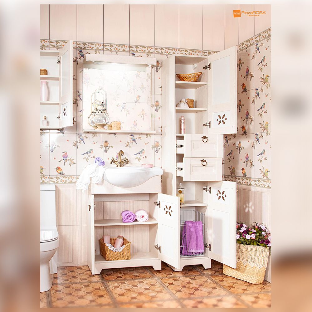 Комплект мебели для ванной Бриклаер КАНТРИ 65KP, бежевый дуб прованс, артикул КАНТРИ 65KP