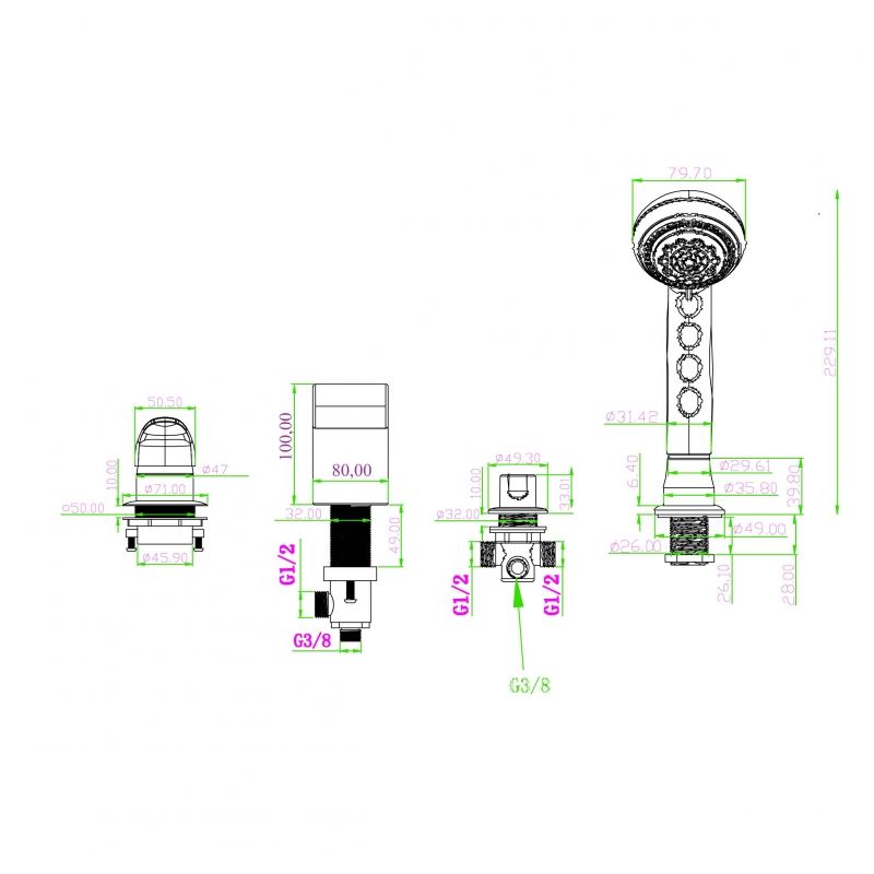 Смеситель на борт ванны Boheme Cascade 493 Хром