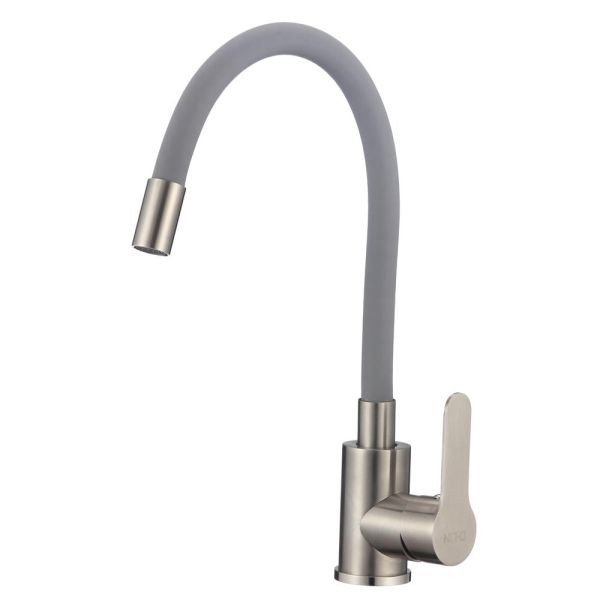 Смеситель для кухни с гибким изливом D-Lin H155316-2, сатин/серый