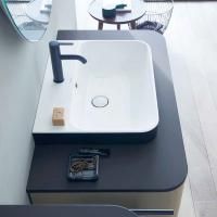 Duravit Happy D.2 Plus Раковина 60х46см с перелив, с 1м отв. под смесит, выпуск с керам. покр цвет Anthracite matt/белый
