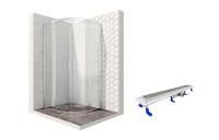 Душевой уголок Ambassador Kingston 14011104-ST11, полукруглый, линейный трап, 90х90