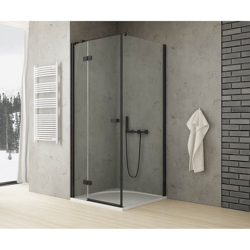 Душевое ограждение NEW TRENDY REFLEXA BLACK L 120x80x200 EXK-1340/EXK-0295 (черный)