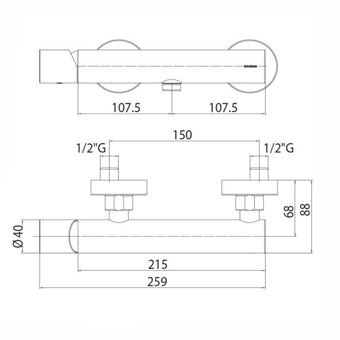 Bossini Oki Смеситель для душа, наружный с выходом на 1/2”, цвет: хром Bossini Oki Смеситель для душа, наружный с выходом на 1/2”, цвет: хром